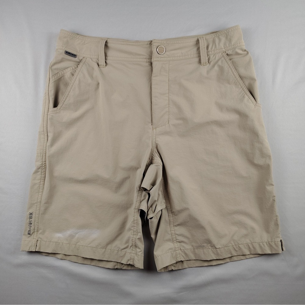 Ariat Heat Series Shorts Mens 32 Tan Performance Stretch Vented Golf Casual